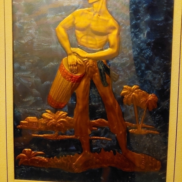 Vintage* 60s Copper Wall Relief Art, Set of 2, Tribal Man and Woman - Picture 3 of 5